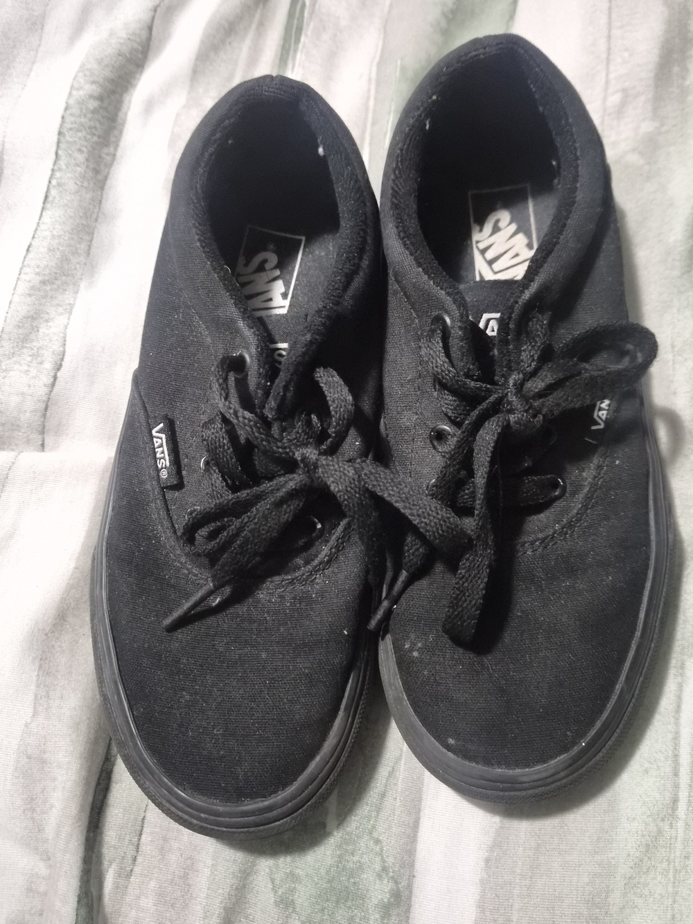 Vans Kids Black Canvas Lace-Up Sneakers